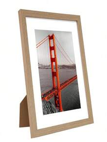 SHEIN 12x16in Wooden Color Wooden Picture Frames Set Of 5/3/2/1 With Mat For 11x14 Or Without Mat For 12x16, Wall Gallery Photo Frame For Both Vertical And Horizontal Display, Random Mats Included, No Picture Included Gifts Birthday Graduation - wood color - View 6