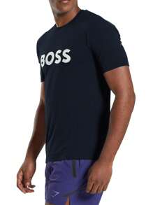 Hugo Boss 男士字母印花圆领短袖休闲百搭T恤 - 404深藍色 - 查看 3