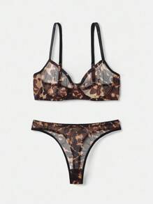 lacRébo Bộ đồ lót lọt khe lưới và cạp cao Bộ đồ lót họa tiết da báo Bộ đồ lót họa tiết động vật Bộ đồ lót gợi cảm - Nhiều màu - Xem 7