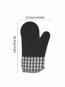 1 件防烫微波炉手套、耐热厨房烘焙手套、耐高温硅胶烤箱手套 - 家庭厨房、防滑厨房用品、节日烹饪礼物，适合家庭和厨房组织 - 黑色 - 查看 7