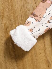 Sparklyn 青少年女孩夹克，卡其色复合羊毛夹克，适合青少年女孩水豚数码印花，配套面料包，春秋季返校季，休闲时尚百搭秋冬 - 卡其色 - 查看 5