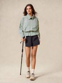 OutZeal 女士防紫外线 UPF50+ 轻便透气防晒运动夹克 徒步露营日常 - 綠色 - 查看 7