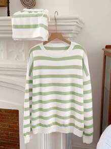 Comfortcana Women's Striped Knit 2 Pieces Set, New Arrival For Autumn - Green - View 7