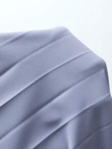 Modelyn Rochie cu mânecă lungă, plisată, în culoare solidă, mărime plus, cu guler pătrat - Albastru - Vizualizare 7