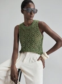 Ontre 2025 Chaleco de punto de unicolor para mujer, minimalista, casual urbano de negocios, prenda superior básica