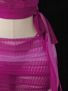 Swim SXY 4 件套女士新款性感比基尼套装：细肩带露背上衣、侧系带衬衫、侧系带泳裤、侧系带迷你裙、夏季泳装 - 彩色 - 查看 8