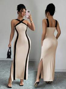 Rafferiza Women's Stylish Elegant Color Blocking Bodycon Dress - Multicolor - View 1