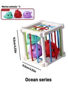 Zazumi 6 件/套 4.53 * 4.53 英寸紧凑尺寸多功能教育堆叠玩具彩虹色几何形状识别精细运动技能训练感官游戏 STEM 学习玩具蒙特梭利教室学前礼物生日圣诞节节日派对（三个系列可供选择）
