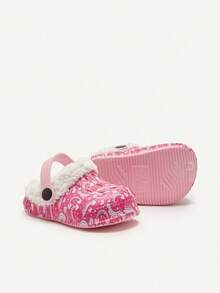 Cozy Pixies 1 Pair Pink Girls Winter Fashion Casual Infant Clogs Thermal Lined Warm Indoor Slippers - Hot Pink - View 7