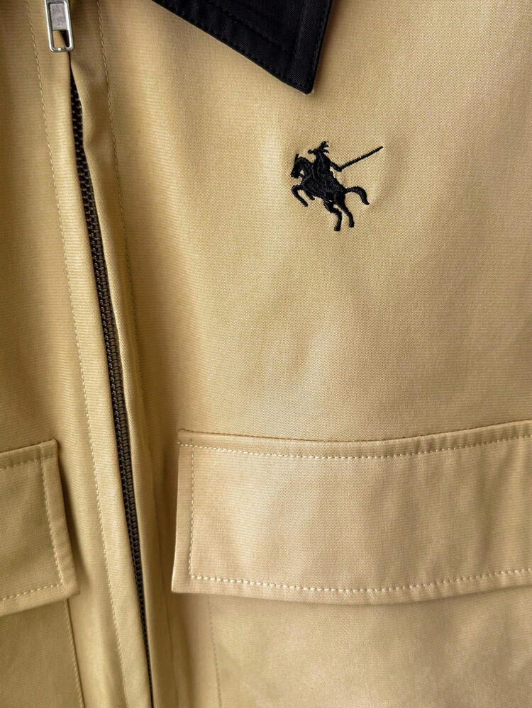 女式卡其色长袖夹克外套，户外休闲拉链开衫，秋季 - 卡其色 - 查看 7