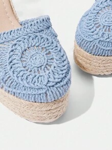 Styleloop Scarpe da donna con zeppa e platform intrecciate, stile bohémien con suola spessa