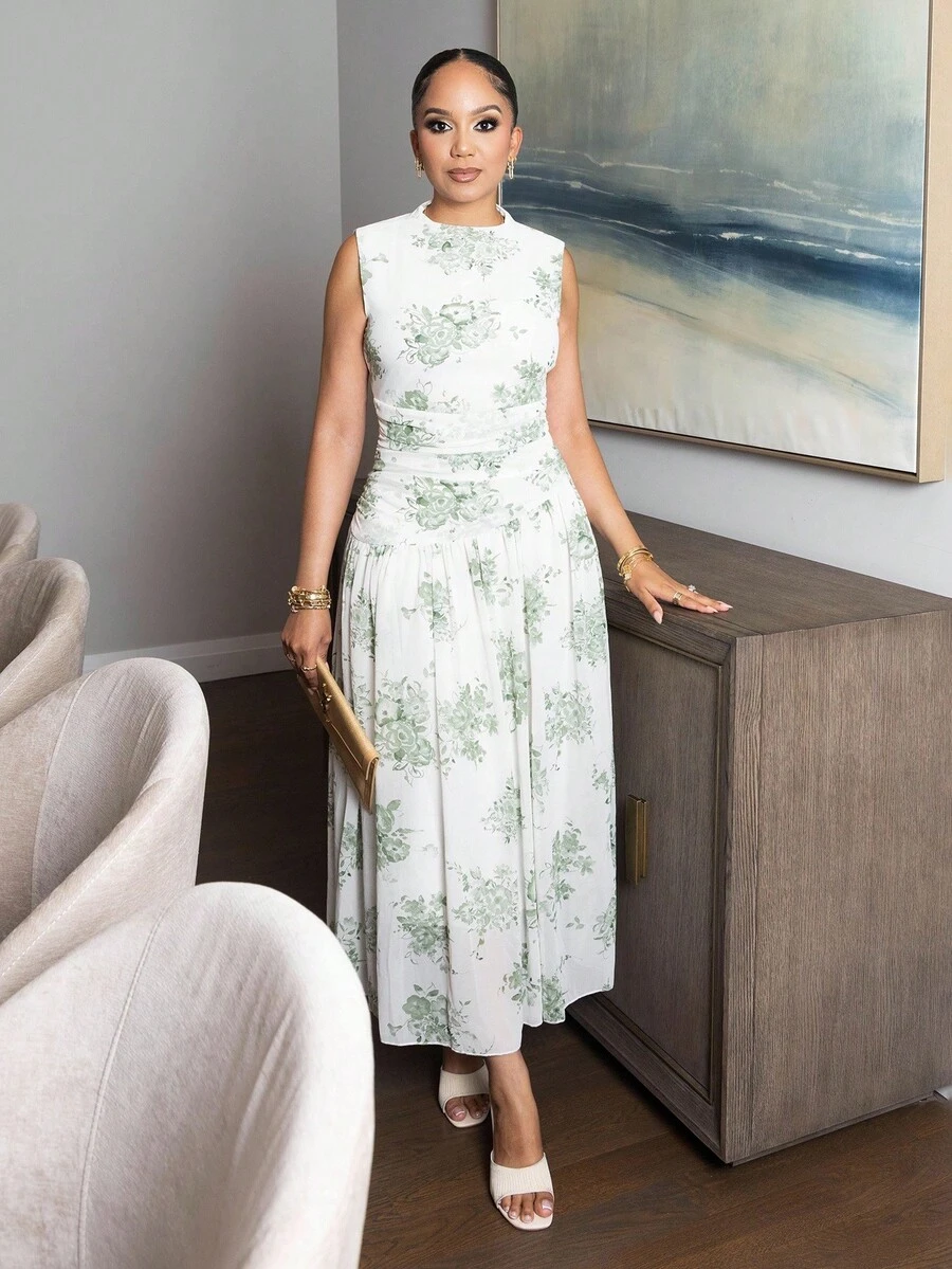 Melissa Matos 女士优雅通勤连衣裙 - 綠色 - 查看 1