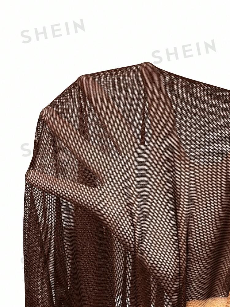 KIZN High Cut One Piece Swimsuit With Mesh Panel