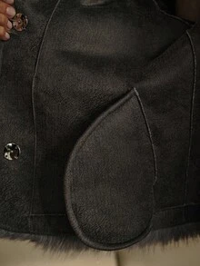 MOTF PREMIUM Rundhals Kunstfell Mantel