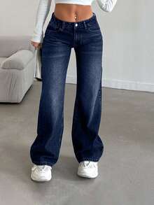 EURMUSE LOW RISE STRAIGHT CYT WOMEN BLUE JEAN - Dark Wash - View 4