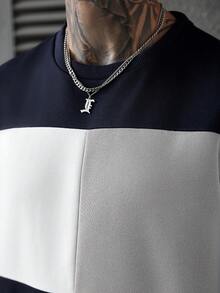 Manfinity Homme 男士撞色圆领长袖休闲运动衫和运动裤套装男士两件套运动服男士运动服套装男士慢跑服男士运动服套装休闲两件套男士秋季服装 - 彩色 - 查看 8