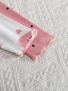 2pcs Baby Girls' Short Sleeve Nightgown, Casual Cute Printed Interchangeable, Suitable For Home Wear, Spring/Autumn Baby Girl Night Dress - Dusty Pink - View 5