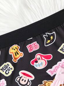 Paul Frank X SHEIN 加大码柔软舒适可爱卡通猴子印花内裤 - 彩色 - 查看 3
