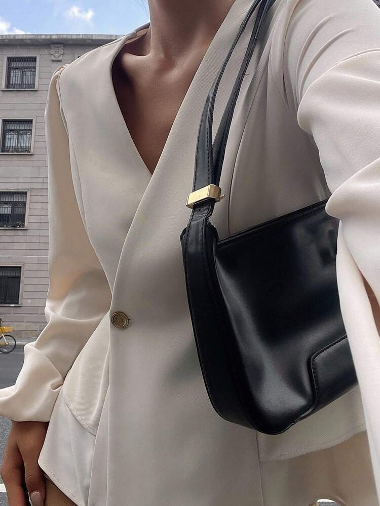 Women's V-Neck Solid Color Lantern Sleeve Ruffle Hem Blouse Long Sleeve Top