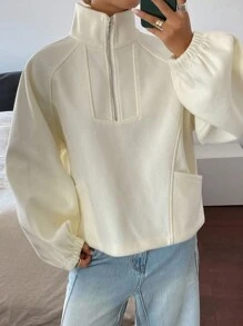 DAZY 女士宽松休闲白色运动衫，秋季新品