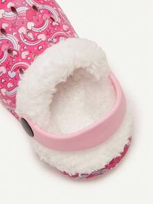 Cozy Pixies 1 Pair Pink Girls Winter Fashion Casual Infant Clogs Thermal Lined Warm Indoor Slippers - Hot Pink - View 5