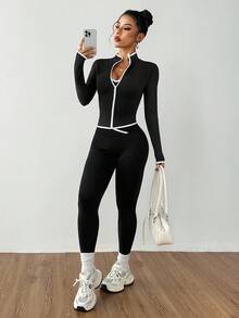 Dewbera Áo khoác thể thao nữ dành cho hoạt động ngoài trời, chạy bộ, đi bộ đường dài, tập gym - màu đen - Xem 5