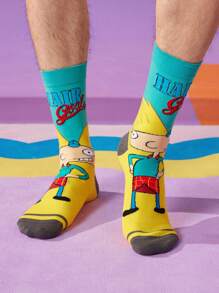 Nick 90s | SHEIN 男士中筒袜 - 彩色 - 查看 6