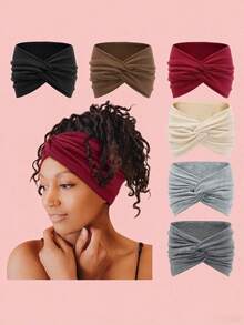 SHEIN 1/6 Băng đô cài tóc boho kiểu dáng rộng cho nữ, phụ kiện tóc thời trang, co giãn, thoải mái, dùng để trang trí nhà cửa, phong cách mùa thu - nhiều màu - Xem 15