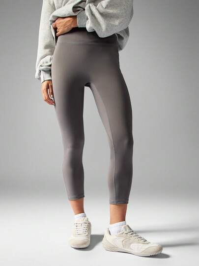 MISSGUIDED High Waisted Workout Leggings Compression Athletic Yoga Pants Performance Running Tights Training Exercise Fitness 7/8 Length Gym Wear