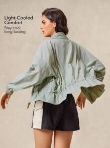 OutZeal 女士防紫外线 UPF50+ 轻便透气防晒运动夹克 徒步露营日常 - 綠色 - 查看 3