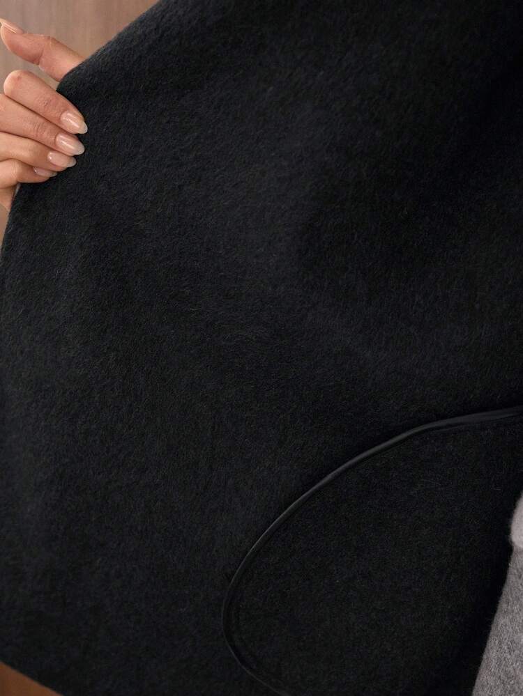 WOOL BELTED HOODED OVERCOAT