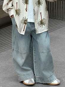 Hapijoa 秋季幼儿男童宽松直筒休闲牛仔裤 - 藍色 - 查看 3