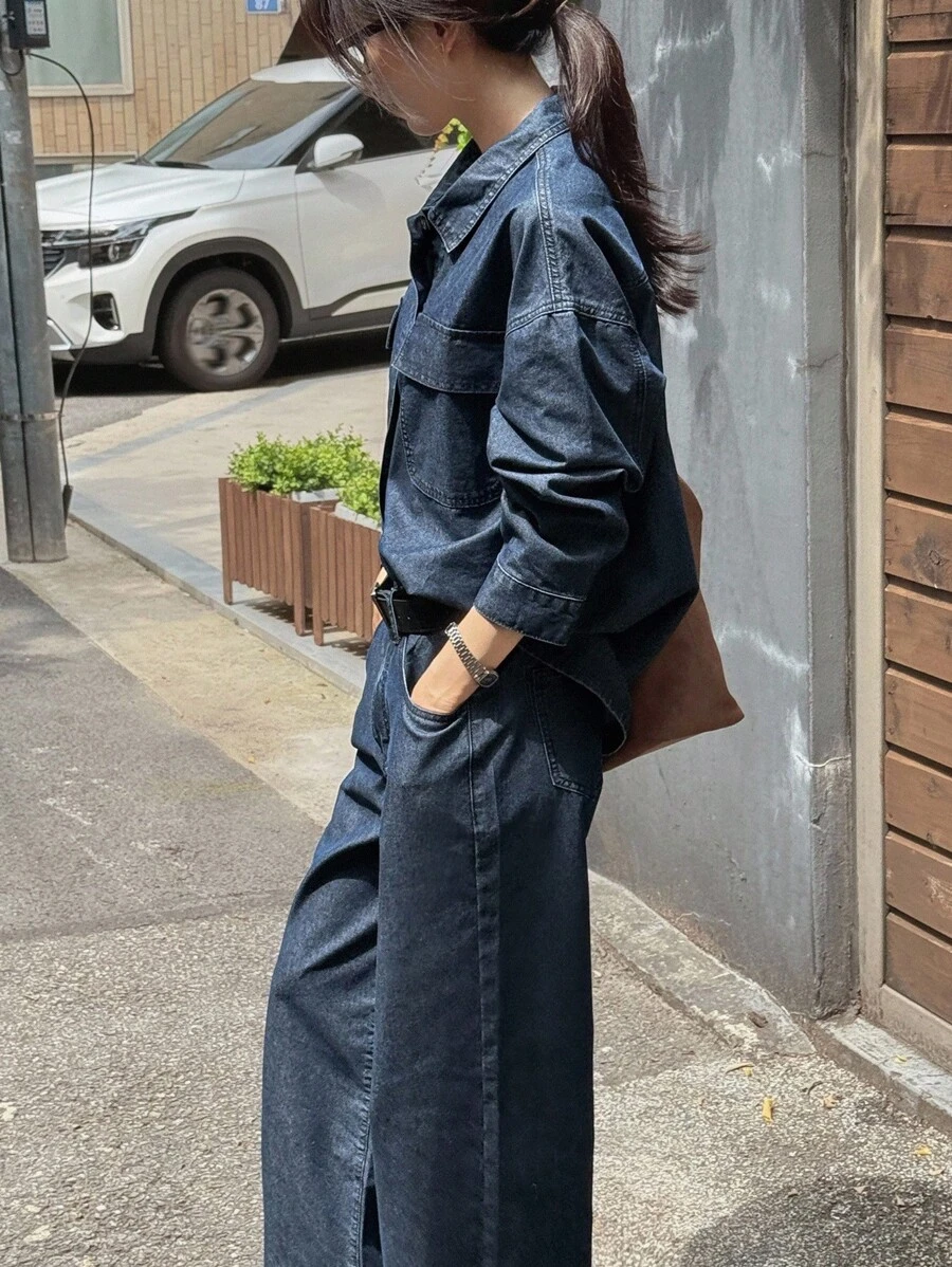 DAZY 女士宽松休闲牛仔套装，秋季新品