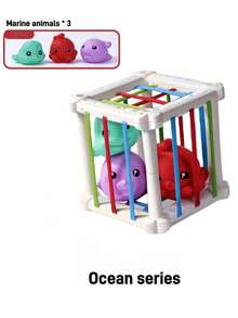 Zazumi 6 件/套 4.53 * 4.53 英寸紧凑尺寸多功能教育堆叠玩具彩虹色几何形状识别精细运动技能训练感官游戏 STEM 学习玩具蒙特梭利教室学前礼物生日圣诞节节日派对（三个系列可供选择）