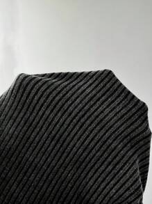 Muchica 大码休闲复古水洗修身长袖T恤 - 黑色 - 查看 8