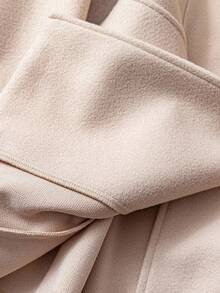 GlowEve CURVE Elegant Casual Daily Plush Patchwork Plus Size Woolen Coat For Women Fall Winter Cloth For Women Autumn - Apricot - View 6
