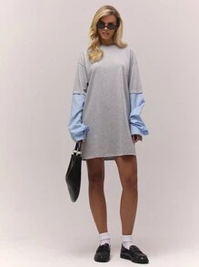 MUSERA Túi đeo vai bằng da giả màu đen có quai xách bằng kim loại - màu đen - Xem 3