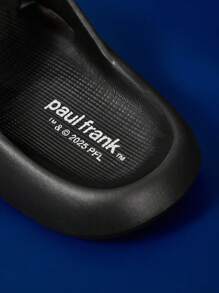 Paul Frank X SHEIN 可爱卡通猴子黑色男童儿童一脚蹬拖鞋儿童防滑速干淋浴拖鞋，轻便耐用的 EVA 材质，男女通用，适用于室内、浴室、游乐场、游泳池、海滩室内外 - 黑色 - 查看 11