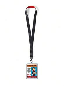 Paul Frank X SHEIN 1pc PU Leather Cartoon Character Pattern Card Holder With Lanyard, Fits 1-2 Cards, Transparent Window, Suitable For Men, Women, Students, Monkeys, Fashionable And - Multicolor - View 9