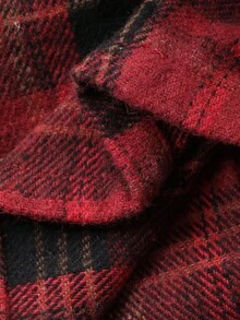 DAZY Young Girls Plaid Korean Style Versatile Autumn/Winter Skirt - Rose Red - View 3