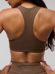 Musera Sport Twist Front Racer Back Active Sports Bra Gym Wear Seamless Stretch Padel Pilates Fitness Desert Runner Fitness - Coffee Brown - View 5