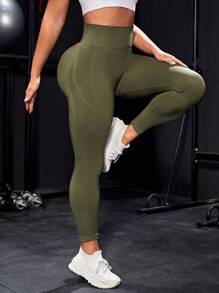 Rhythm Era 橄榄绿加大码无缝运动紧身裤健身紧身裤瑜伽女裤
