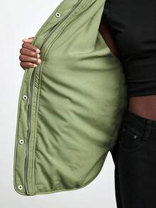 Maija Green Quilted Geometric Pattern Hooded Long Sleeve Padded Coat For Women, Autumn/Winter, With Pockets & Drop Shoulder Green Jacket Shackets For Women Oversized Jacket Quilted Jacket,Fall Clothes For Women,Christmas Women's Clothing Women's Winter Coat New Year Winter Clothes For Women Office Outfits For Women Casual Blouses For Women