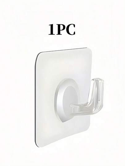 10/20PCS Clear Acrylic Adhesive Hooks, Strong Self-Adhesive Wall Hooks For Hanging Clothes, Towels, Keys, Organizer, Home Decor, Kitchen, Bathroom, Bedroom, Living Room - No Damage Transparent Hooks, Multi-Purpose Sticky Hooks For Daily Use