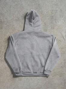 PAVTROS Manfinity Streetrush Men's Street-Style Popular INS Matching Basic Double Pocket Double Zipper Casual Thermal Lined Hoodie, Suitable For Boyfriend/Husband Gift, Anniversary Gift, Grey Zip Up Hoodie, Fall/Winter