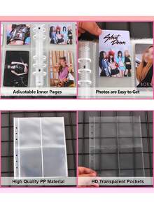 Original Ballet Style Bow Plush A6 Card Album Loose Leaf Inner Page Small Card Star Chasing Storage Card Album Back To School