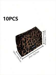 SHEIN 新款豹纹化妆包/口红盒，大容量化妆品收纳盒，多功能设计夏季旅行，度假居家浴室装饰节日化妆品收纳盒浴室配件返校 - 豹紋 - 查看 13