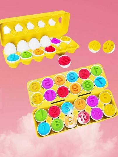 Zazumi Baby Number Matching Eggs Montessori Counting Toys For Toddlers Math Learning Educational Sorting Puzzle With Digital Recognition 1-10 Fine Motor Skills Toy Gift For 1 2 3 Year Old Boys Girls (12+ Months)