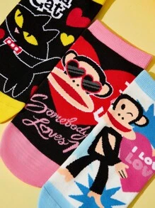 Paul Frank X SHEIN 女士短袜 - 彩色 - 查看 3