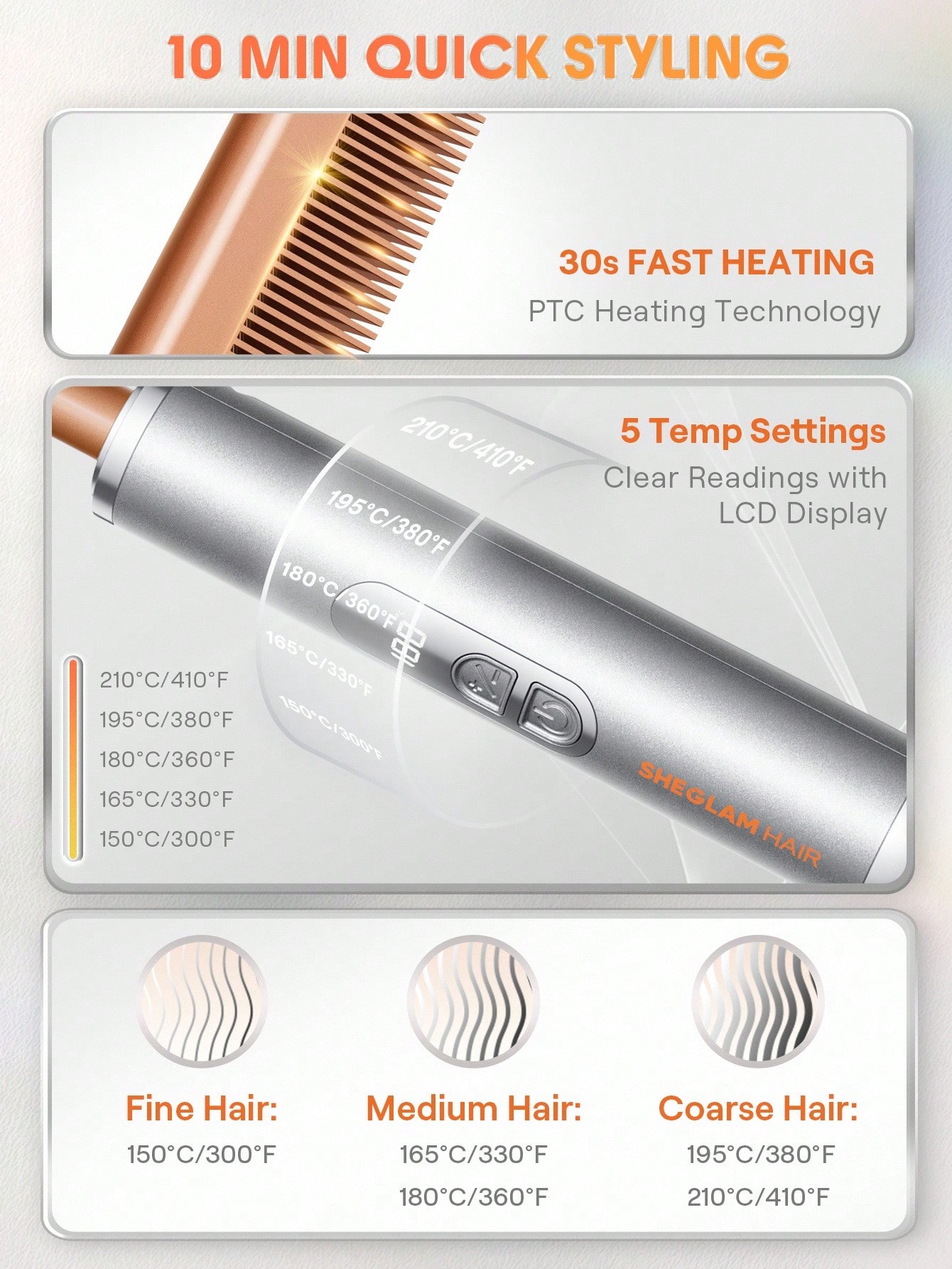 Anti-Burn Hot Comb - US Plug 6